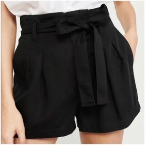 Abercrombie & Fitch Paper Bag Waist Shorts Black Size M